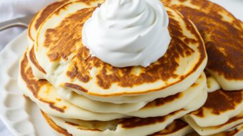 Keto pancakes with cream cheese and butter